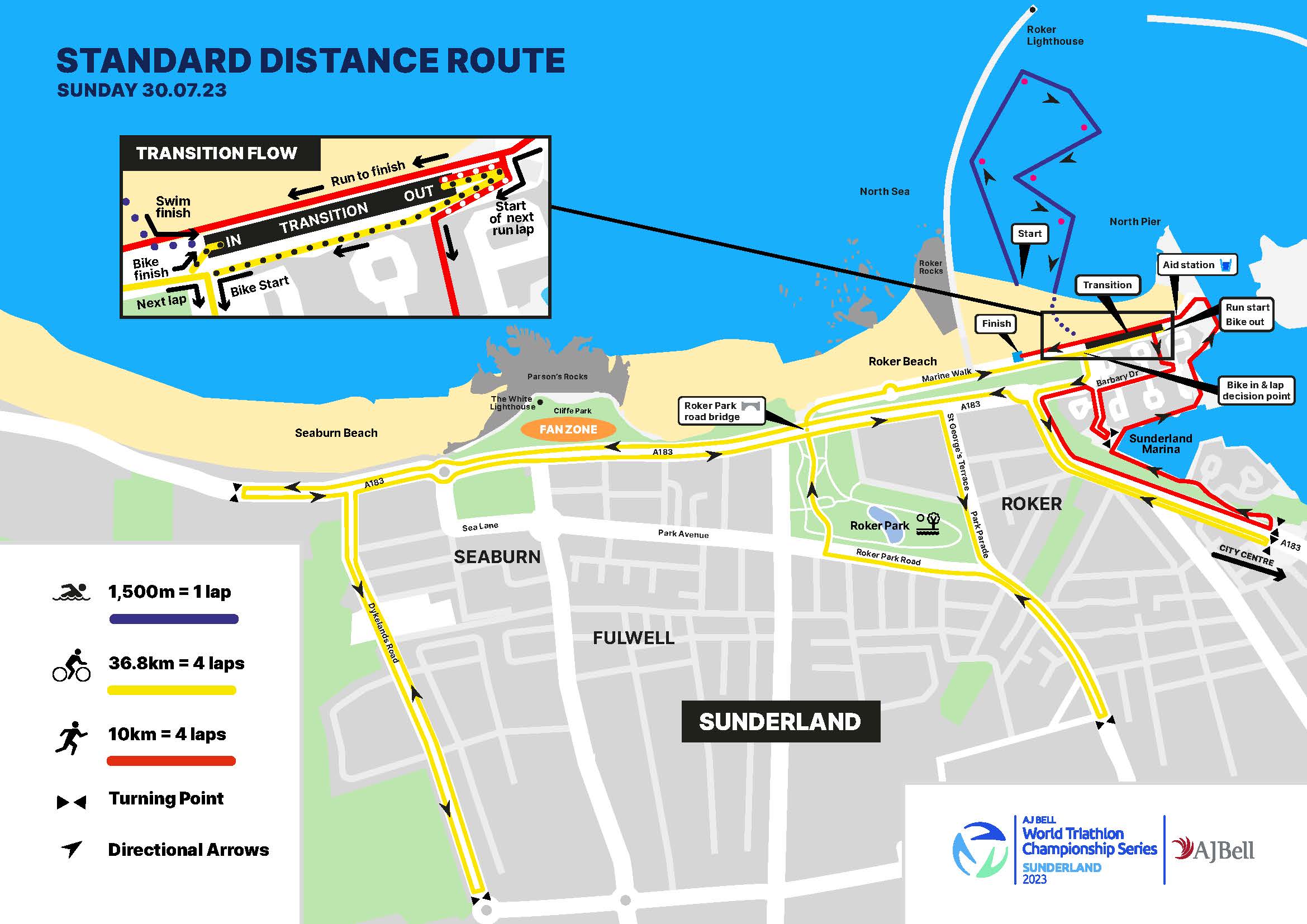 The Routes - AJ Bell 2023 World Triathlon Championship Series Sunderland