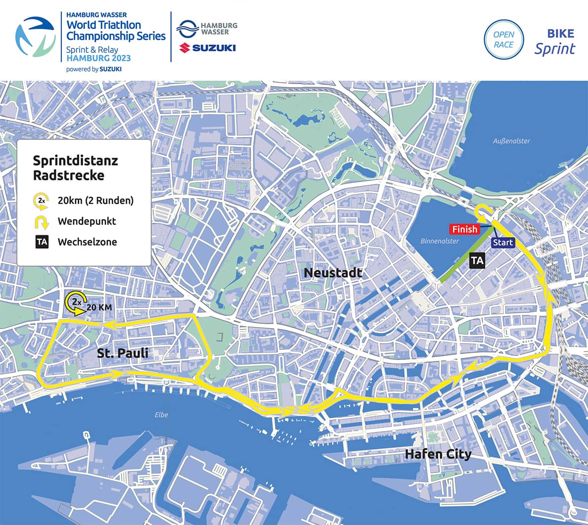 Ironman Hamburg 2023 Streckenkarte